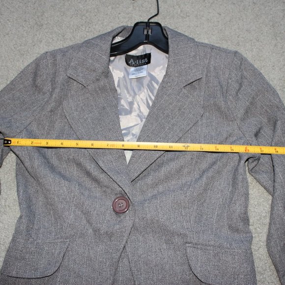 A-list by Wrapper Juniors Sz 3 Gray One Button Blazer Jacket Lined Office EUC - Picture 10 of 12